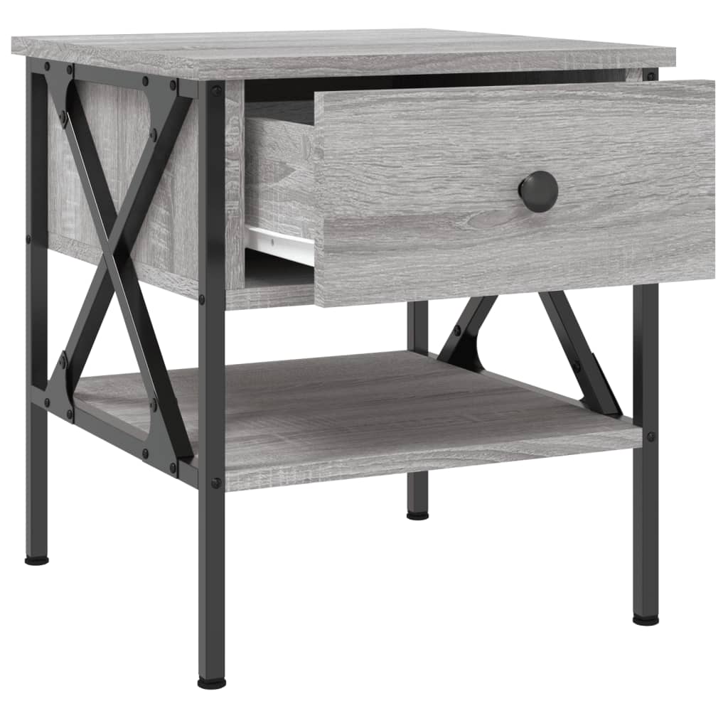 vidaXL Nachttisch Grau Sonoma-Eiche 40x42x45 cm Holzwerkstoff