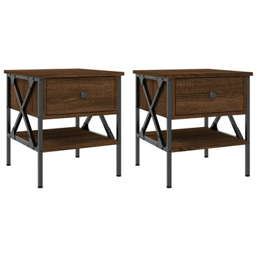 vidaXL Nachttische 2 Stk. Braun Eichen-Optik 40x42x45 cm Holzwerkstoff