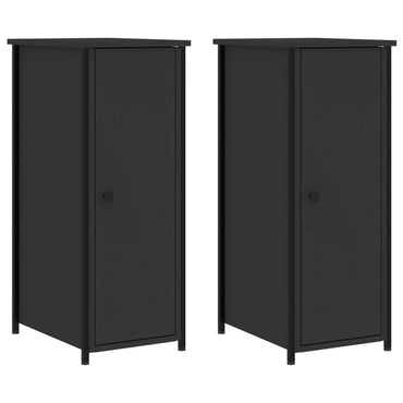 vidaXL Tables de chevet 2 pcs Noir 32x42x80 cm Bois d'ingénierie