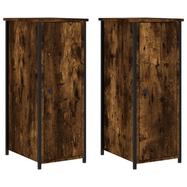 vidaXL Tables de chevet 2 pcs Chêne fumé 32x42x80 cm Bois d'ingénierie