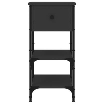 vidaXL Nachttische 2 Stk. Schwarz 34x36x70 cm Holzwerkstoff