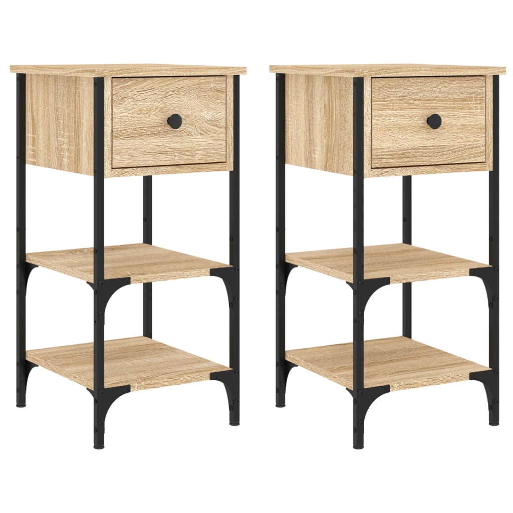 vidaXL Tables de chevet 2 pcs Chêne Sonoma 34x36x70 cm Bois d'ingénierie