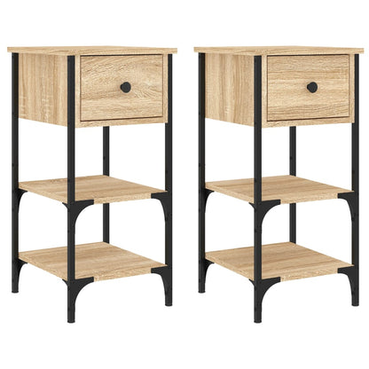 vidaXL Tables de chevet 2 pcs Chêne Sonoma 34x36x70 cm Bois d'ingénierie