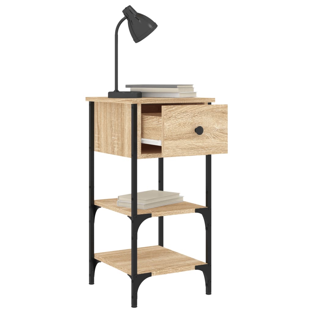 vidaXL Tables de chevet 2 pcs Chêne Sonoma 34x36x70 cm Bois d'ingénierie