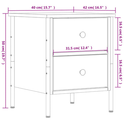 vidaXL Nachttische 2 Stk. Schwarz 40x42x50 cm Holzwerkstoff