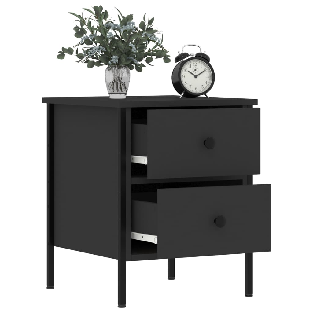 vidaXL Nachttische 2 Stk. Schwarz 40x42x50 cm Holzwerkstoff
