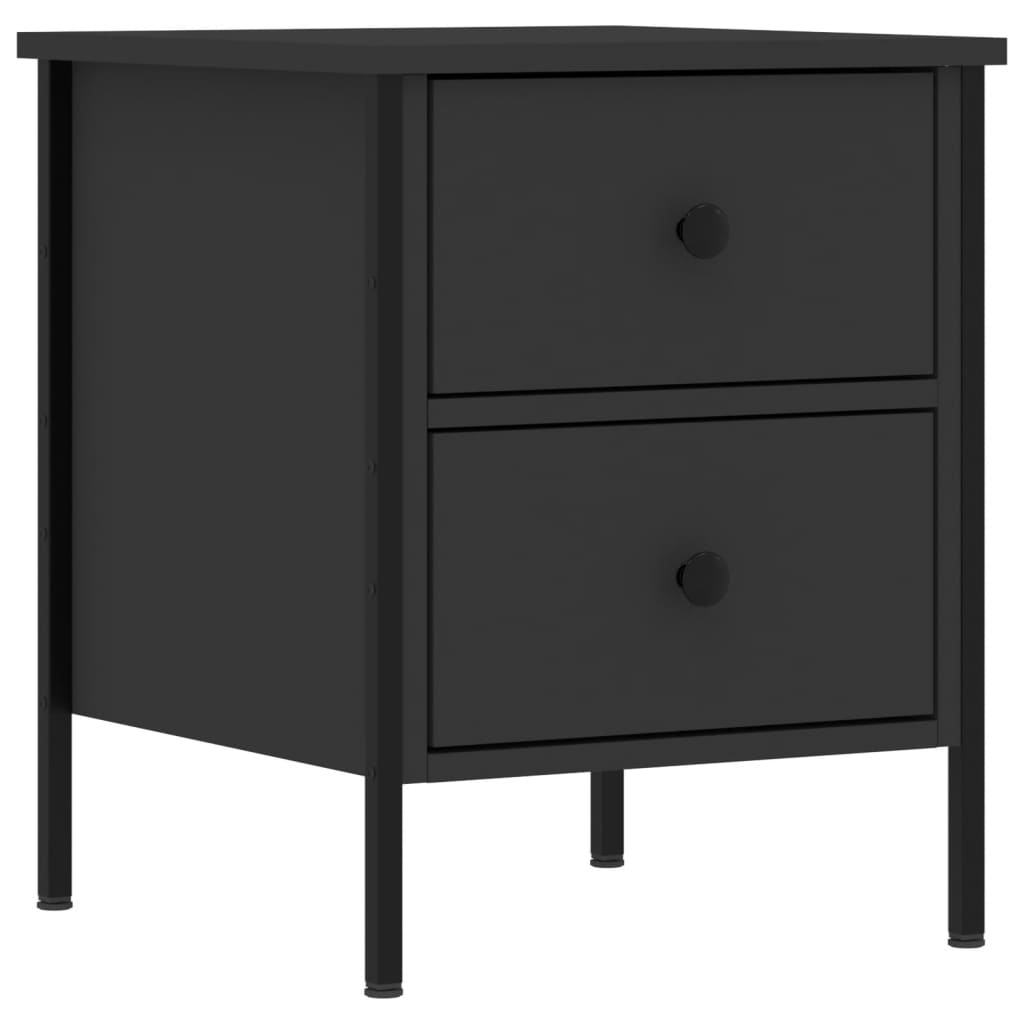 vidaXL Nachttische 2 Stk. Schwarz 40x42x50 cm Holzwerkstoff