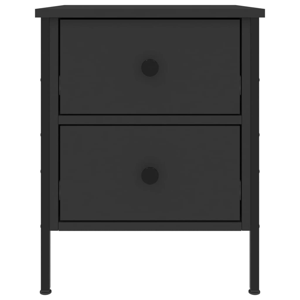 vidaXL Nachttische 2 Stk. Schwarz 40x42x50 cm Holzwerkstoff