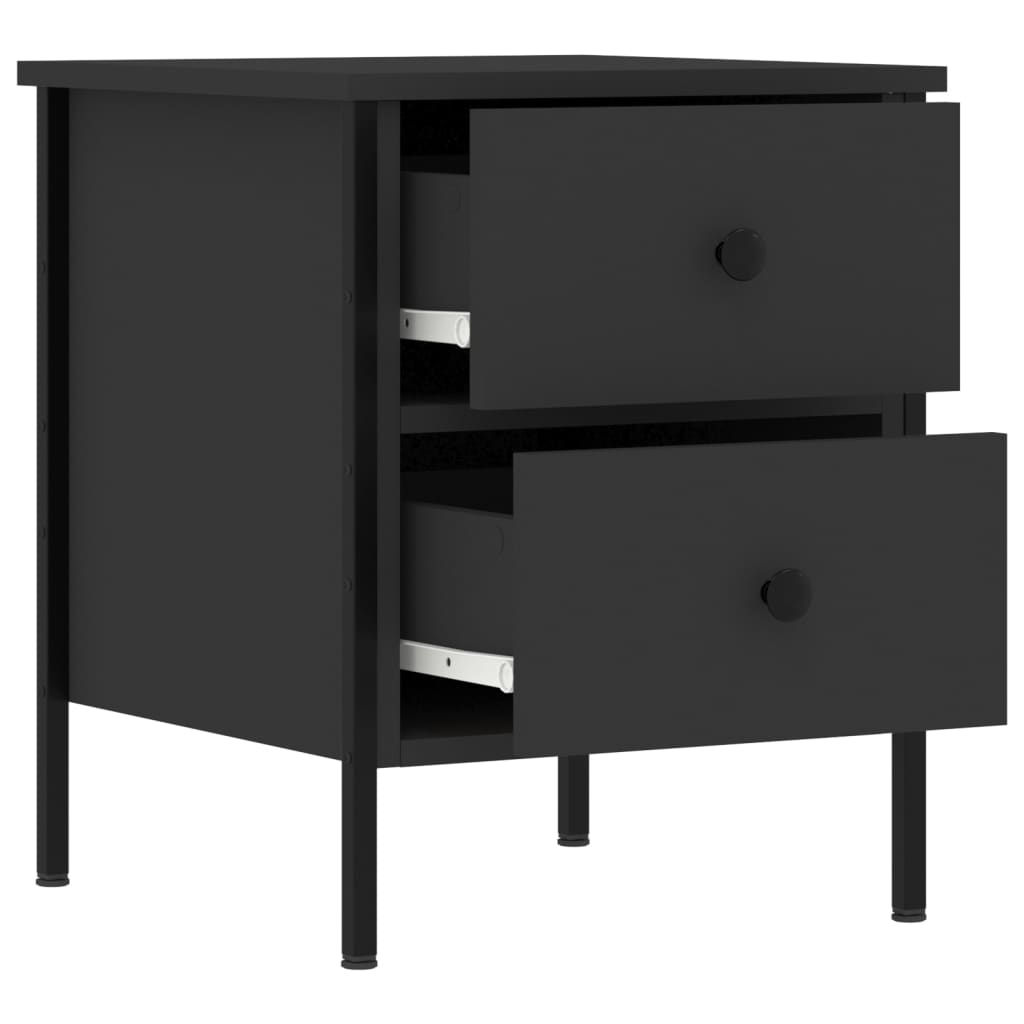 vidaXL Nachttische 2 Stk. Schwarz 40x42x50 cm Holzwerkstoff