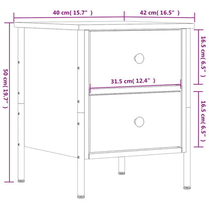 vidaXL Nachttische 2 Stk. Braun Eichen-Optik 40x42x50 cm Holzwerkstoff