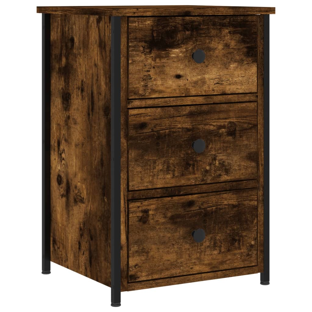 vidaXL Nachttische 2 Stk. Räuchereiche 40x36x60 cm Holzwerkstoff