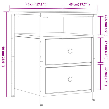 vidaXL Nachttisch Schwarz 44x45x60 cm Holzwerkstoff