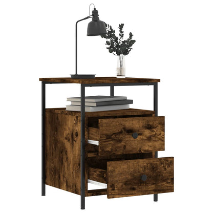 vidaXL Table de chevet chêne fumé 44x45x60 cm bois d'ingénierie