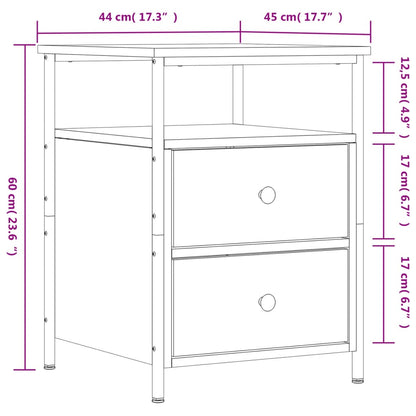 vidaXL Nachttisch Braun Eichen-Optik 44x45x60 cm Holzwerkstoff