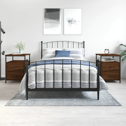 vidaXL Nachttische 2 Stk. Braun Eichen-Optik 44x45x60 cm Holzwerkstoff