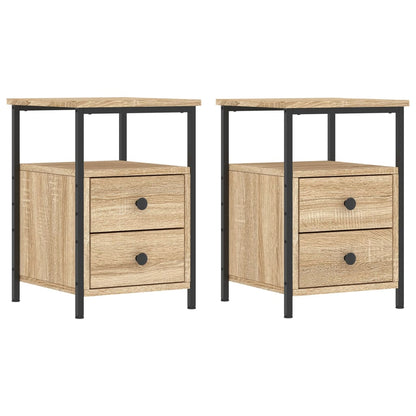 vidaXL Nachttische 2 Stk. Sonoma-Eiche 34x35,5x50 cm Holzwerkstoff