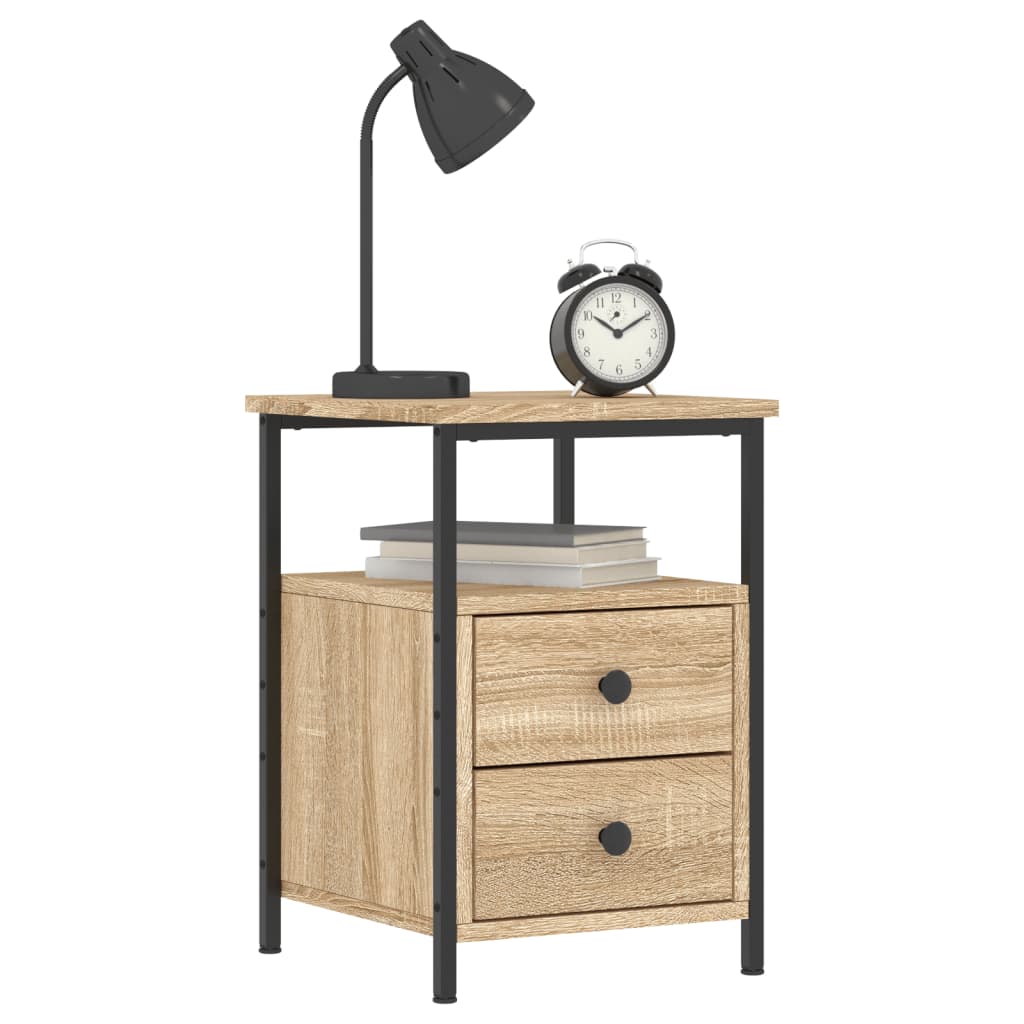 vidaXL Nachttische 2 Stk. Sonoma-Eiche 34x35,5x50 cm Holzwerkstoff