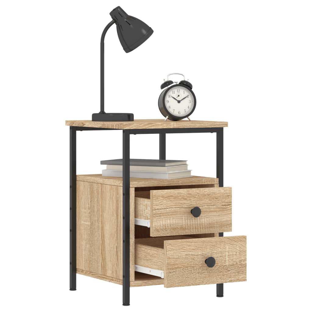 vidaXL Nachttische 2 Stk. Sonoma-Eiche 34x35,5x50 cm Holzwerkstoff