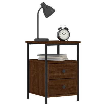 vidaXL Nachttische 2 Stk Braun Eichen-Optik 34x35,5x50cm Holzwerkstoff