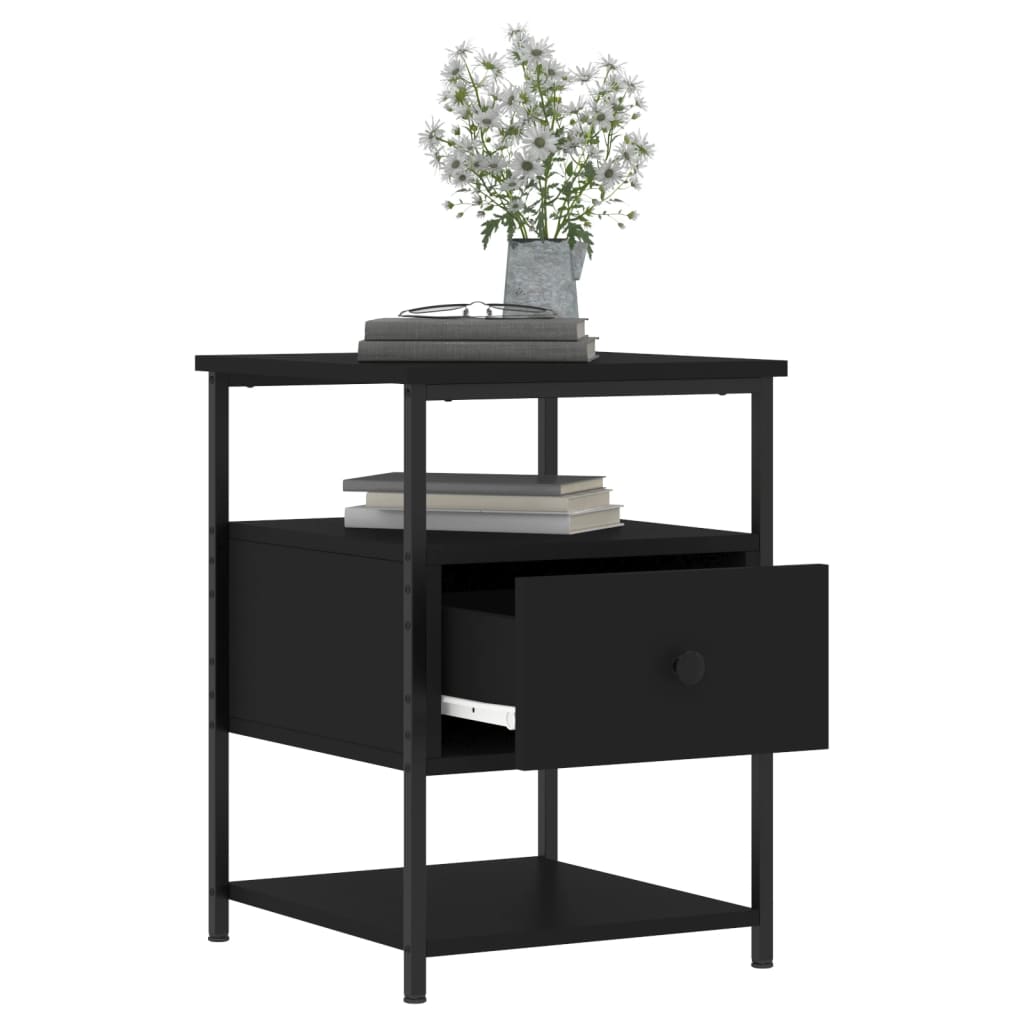 vidaXL Nachttisch Schwarz 40x42x56 cm Holzwerkstoff