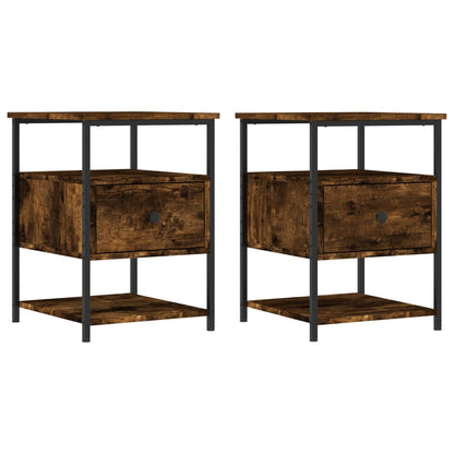 vidaXL Tables de chevet 2 pcs Chêne fumé 40x42x56 cm Bois d'ingénierie