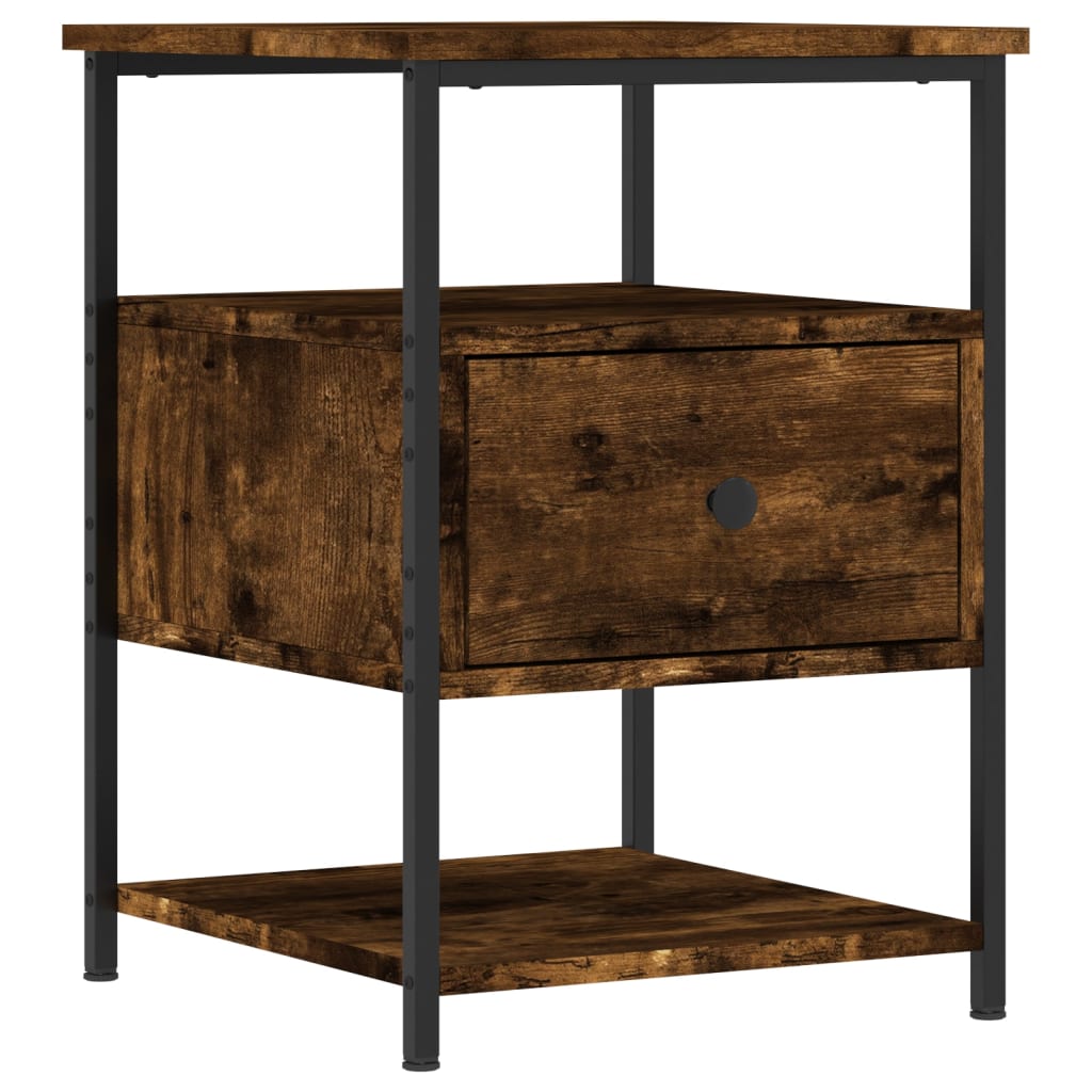 vidaXL Tables de chevet 2 pcs Chêne fumé 40x42x56 cm Bois d'ingénierie