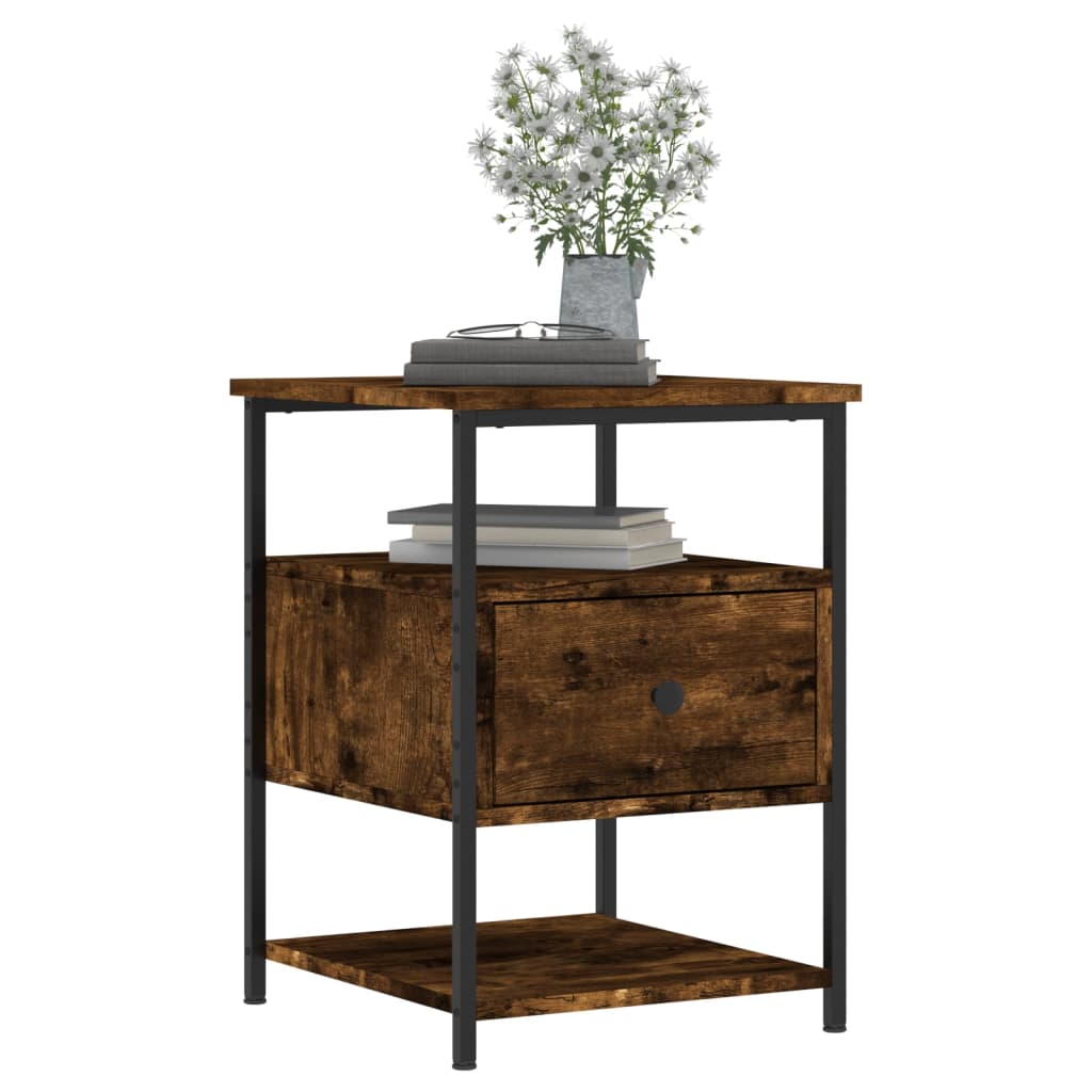 vidaXL Tables de chevet 2 pcs Chêne fumé 40x42x56 cm Bois d'ingénierie