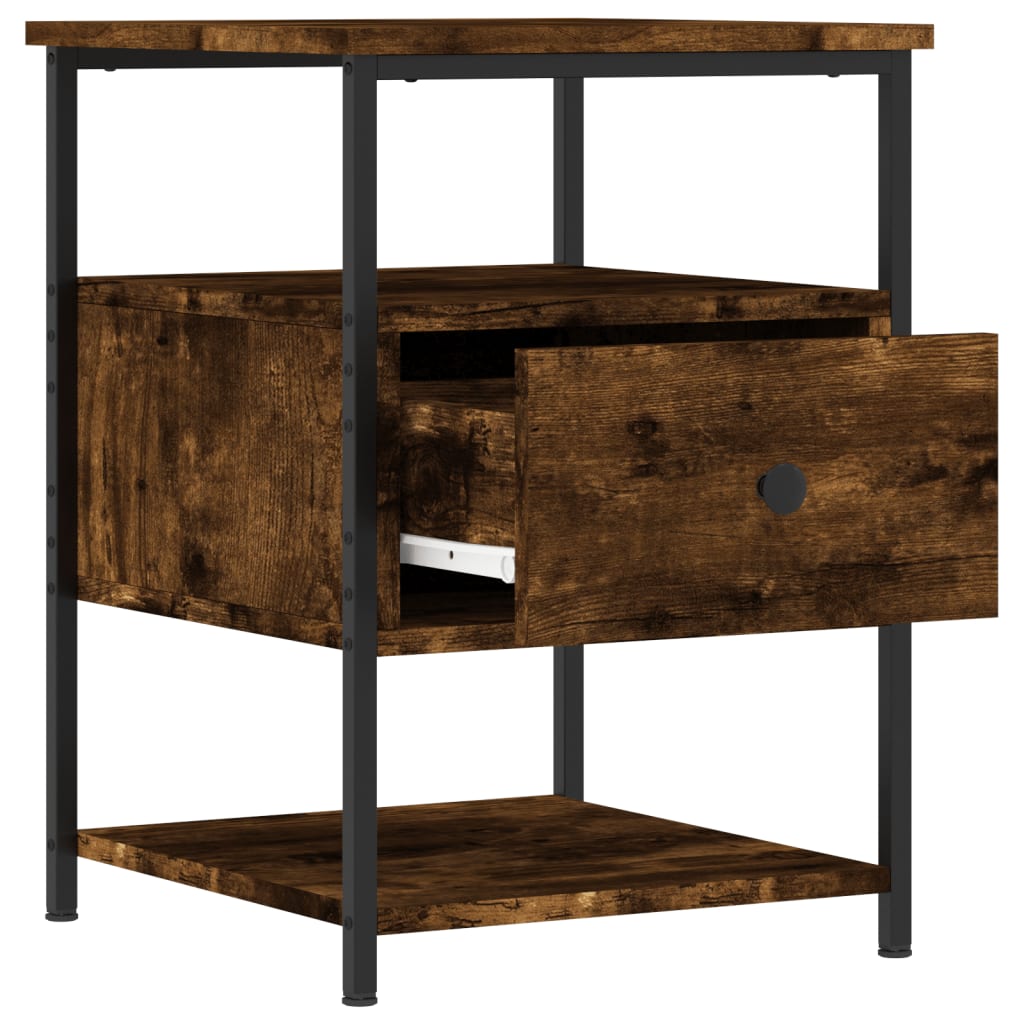 vidaXL Tables de chevet 2 pcs Chêne fumé 40x42x56 cm Bois d'ingénierie