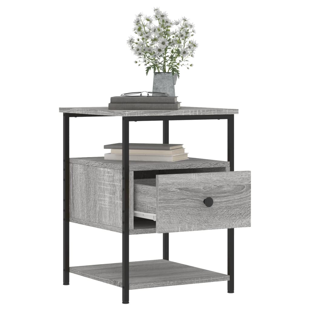 vidaXL Nachttisch Grau Sonoma-Eiche 40x42x56 cm Holzwerkstoff