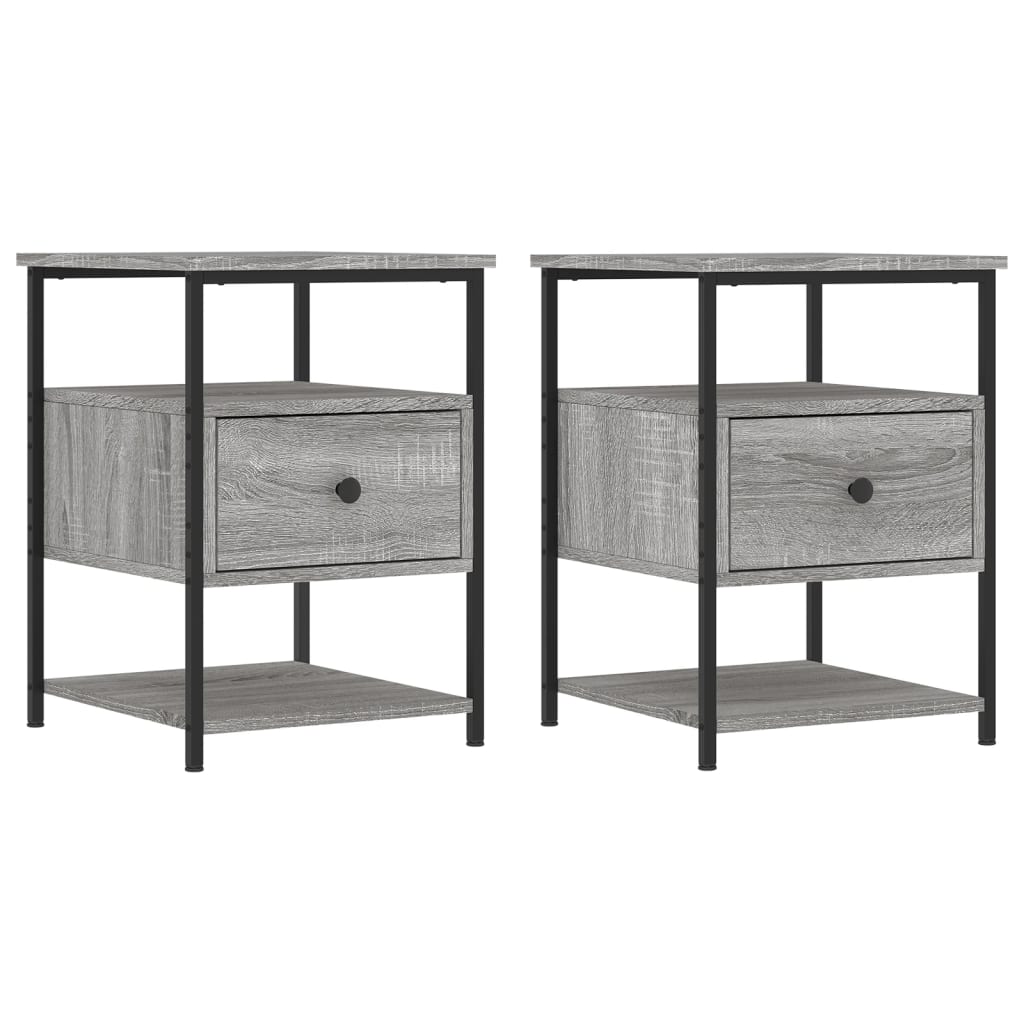 vidaXL Tables de chevet 2 pcs Gris Sonoma 40x42x56 cm Bois d'ingénierie