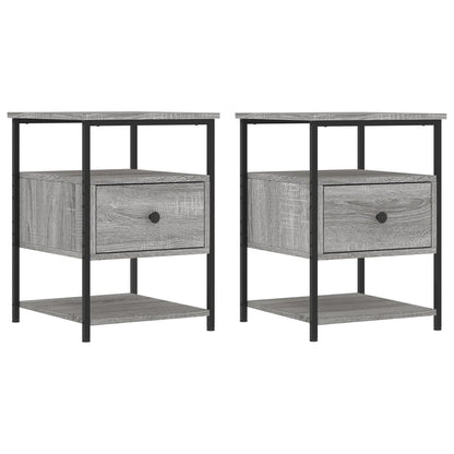 vidaXL Tables de chevet 2 pcs Gris Sonoma 40x42x56 cm Bois d'ingénierie