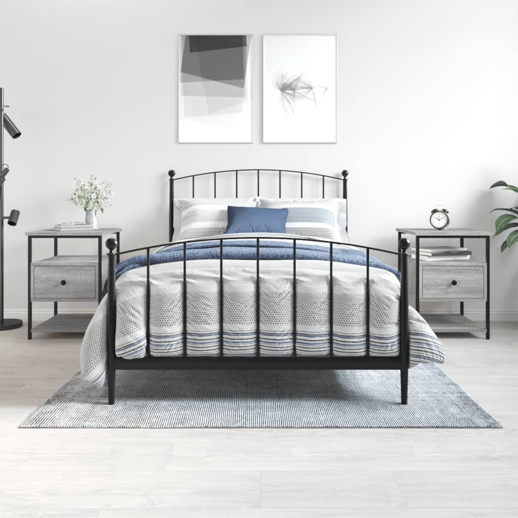 vidaXL Tables de chevet 2 pcs Gris Sonoma 40x42x56 cm Bois d'ingénierie