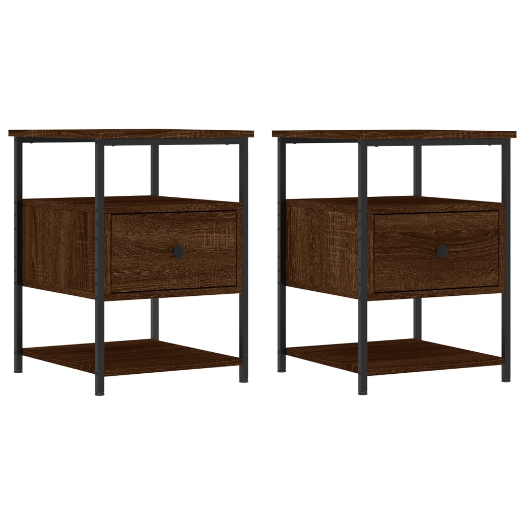 vidaXL Tables de chevet 2 pcs Aspect chêne marron 40x42x56 cm Bois d'ingénierie
