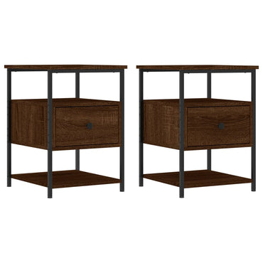 vidaXL Nachttische 2 Stk. Braun Eichen-Optik 40x42x56 cm Holzwerkstoff
