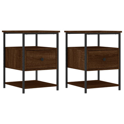 vidaXL Tables de chevet 2 pcs Aspect chêne marron 40x42x56 cm Bois d'ingénierie
