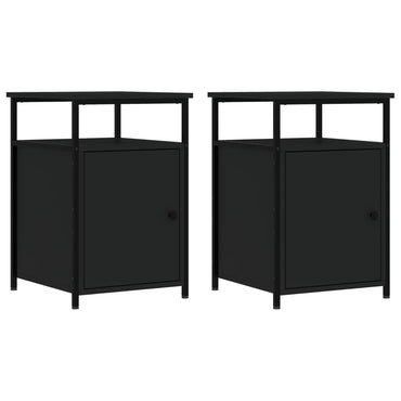vidaXL Nachttische 2 Stk. Schwarz 40x42x60 cm Holzwerkstoff