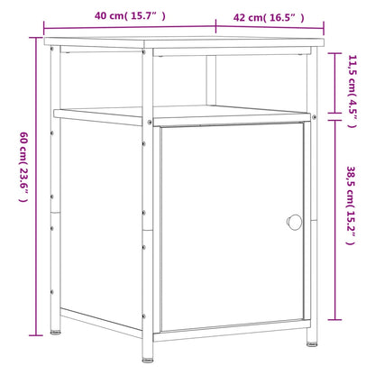 vidaXL Nachttisch Braun Eichen-Optik 40x42x60 cm Holzwerkstoff