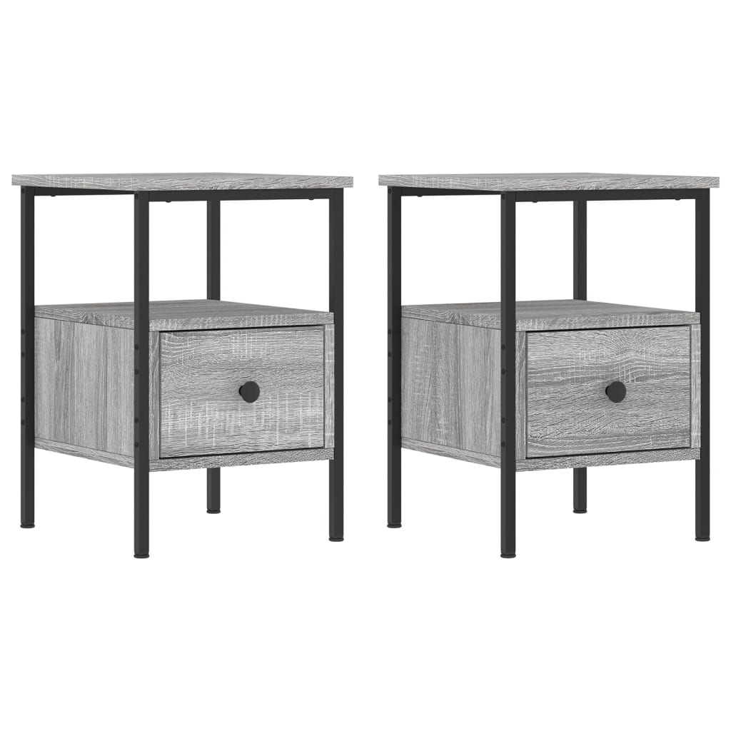 vidaXL Tables de chevet 2 pcs Gris Sonoma 34x36x50 cm Aggloméré