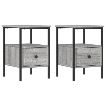 vidaXL Nachttische 2 Stk. Grau Sonoma 34x36x50 cm Holzwerkstoff