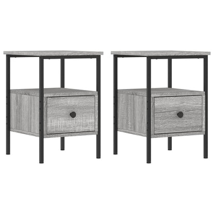 vidaXL Tables de chevet 2 pcs Gris Sonoma 34x36x50 cm Aggloméré