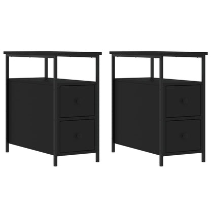 vidaXL Nachttische 2 Stk. Schwarz 30x60x60 cm Holzwerkstoff