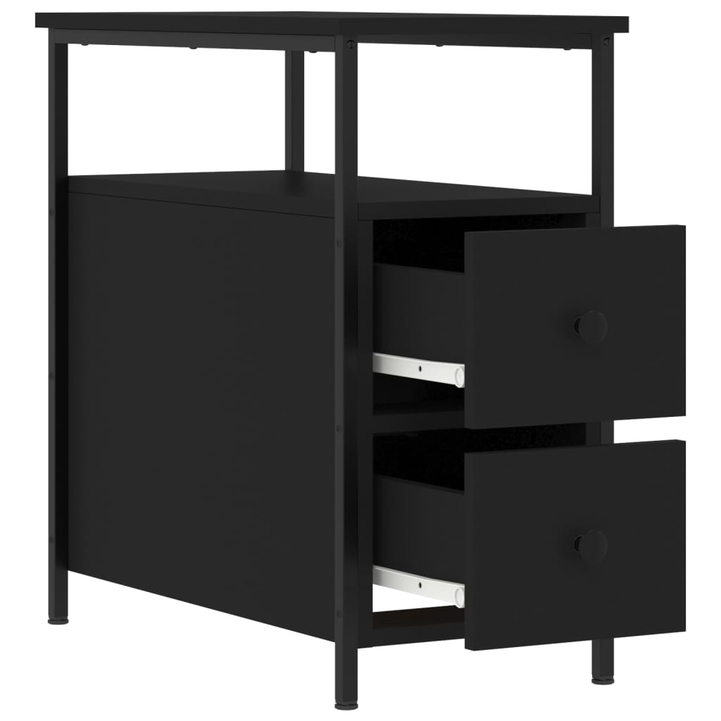 vidaXL Nachttische 2 Stk. Schwarz 30x60x60 cm Holzwerkstoff