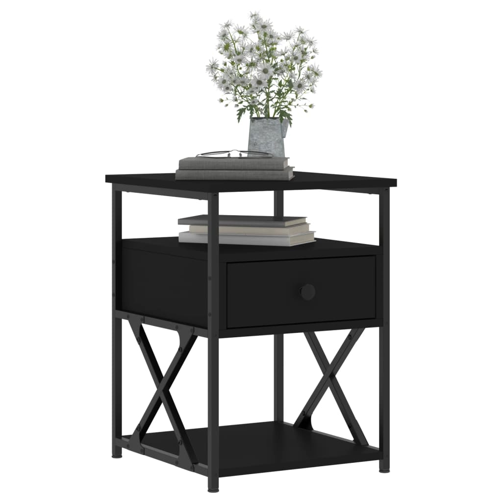 vidaXL Nachttisch Schwarz 40x42x55 cm Holzwerkstoff