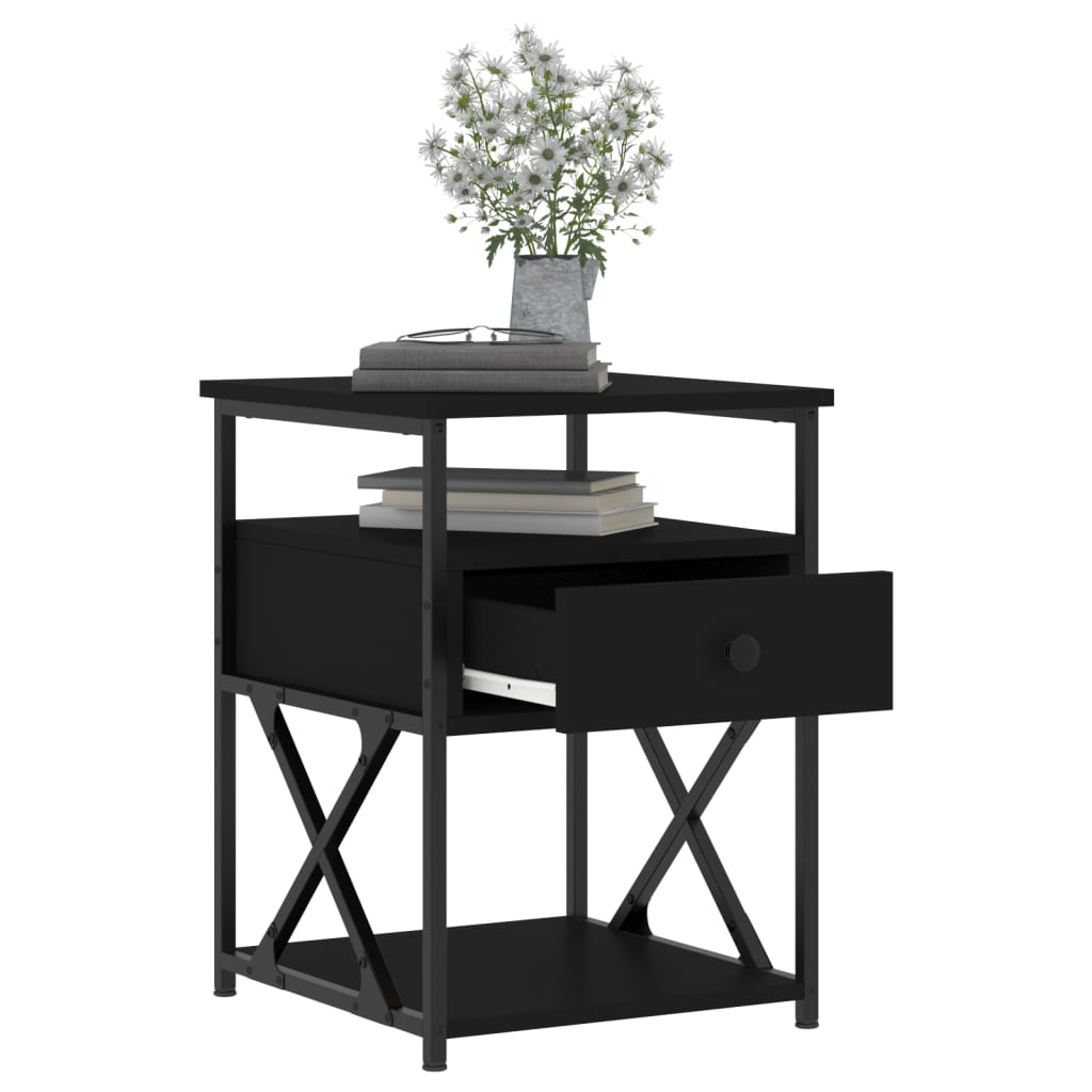vidaXL Nachttisch Schwarz 40x42x55 cm Holzwerkstoff