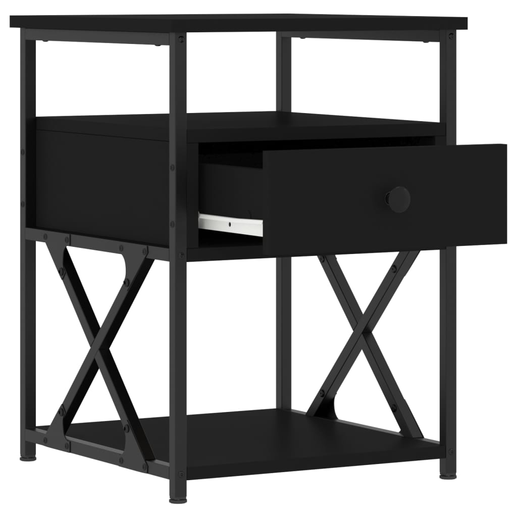 vidaXL Nachttisch Schwarz 40x42x55 cm Holzwerkstoff