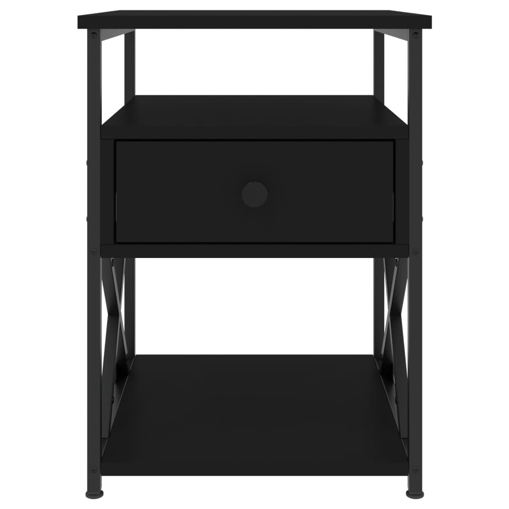 vidaXL Nachttische 2 Stk. Schwarz 40x42x55 cm Holzwerkstoff