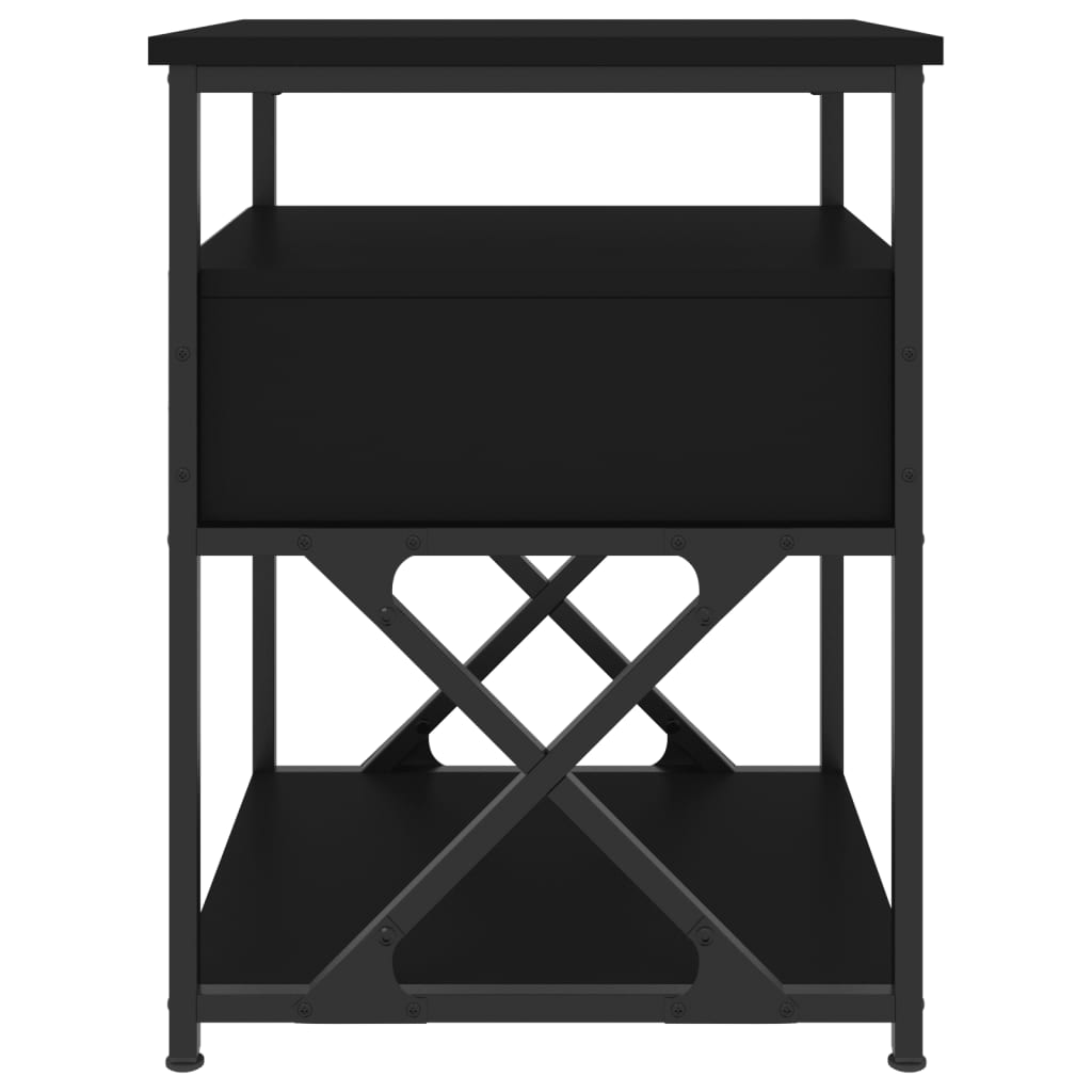 vidaXL Nachttische 2 Stk. Schwarz 40x42x55 cm Holzwerkstoff