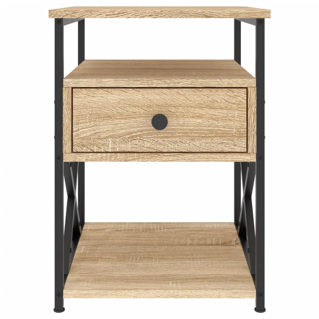 vidaXL Nachttische 2 Stk. Sonoma-Eiche 40x42x55 cm Holzwerkstoff