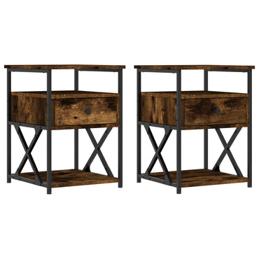vidaXL Tables de chevet 2 pcs Chêne fumé 40x42x55 cm Bois d'ingénierie