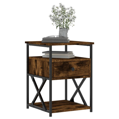 vidaXL Tables de chevet 2 pcs Chêne fumé 40x42x55 cm Bois d'ingénierie
